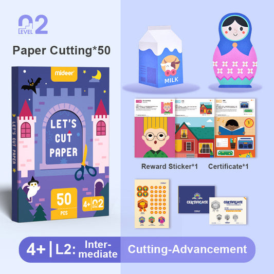 Juego Educativo Para Aprender A Cortar El Papel Para Niños 4+ Nivel Intermedio