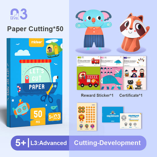 Juego Educativo Para Aprender A Cortar El Papel Nivel Avanzado Para Niños 5+